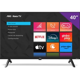 Smart TV AOC 40" Full HD DLED Roku 40S5045/78 | Preto (Bivolt)