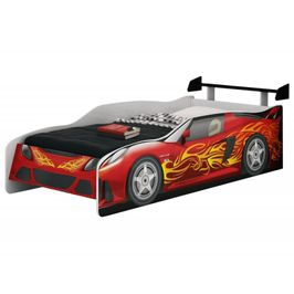 Cama Infantil Sport Car Estrela | Branco/Vermelho/Preto