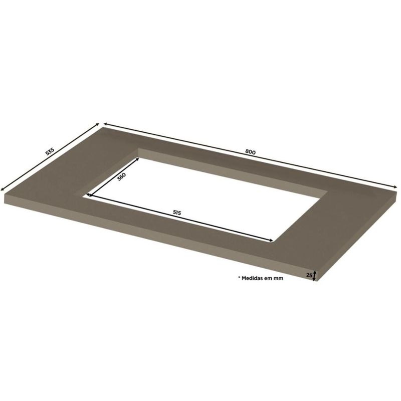Tampo em MDF para Cooktop 80cm Henn