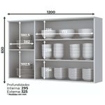 Armário de Cozinha Americana 3 Portas 120cm Henn