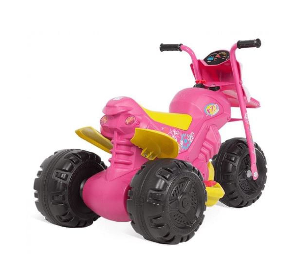 Moto Elétrica Bandeirante Infantil PINK XT3 Até 25kg Rosa