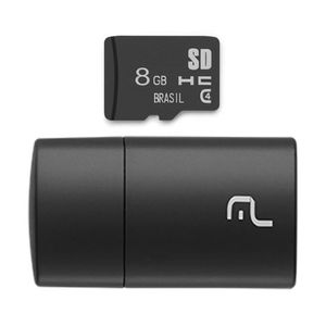 Pen Drive Cartão de Memória Multilaser  3 Em 1 8GB - MC058
