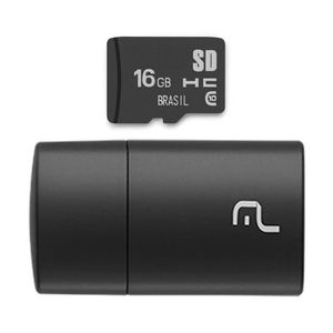 Pen Drive Multilaser 16GB 3 em 1 com Cartão de Memória e Adaptador MC112
