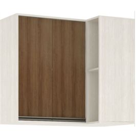 Armário Línea Reto 2 Portas 2 Nichos 95cm Luciane | Patina/Avela (S/V)