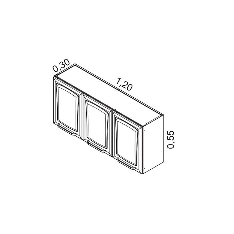 Armário Tarsila 3 Portas 120 cm Itatiaia IP3-120