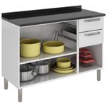 Balcão de Cozinha Tarsila 3 Portas 2 Gavetas com Tampo 120cm Itatiaia