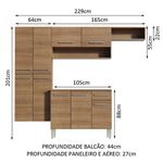 Armário de Cozinha Completa 229cm Rustic Emilly Fit Madesa 03