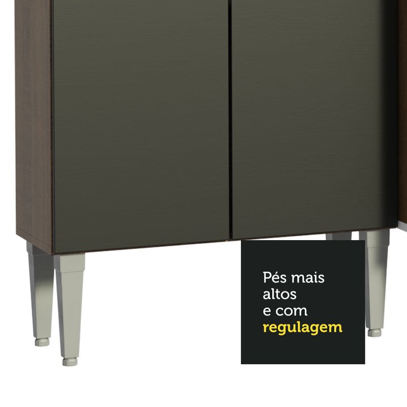 Armário de Cozinha Compacta Rustic/Preto Emilly Top Madesa