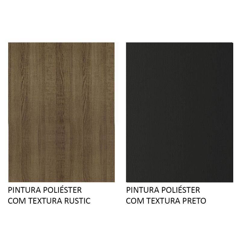 Armário de Cozinha Compacta Rustic/Preto Emilly Top Madesa