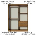 Guarda-Roupa Solteiro Madesa Luke 2 Portas de Correr de Espelho Rustic