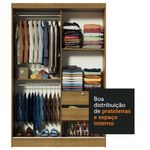 Guarda-Roupa Solteiro Madesa Luke 2 Portas de Correr de Espelho Rustic