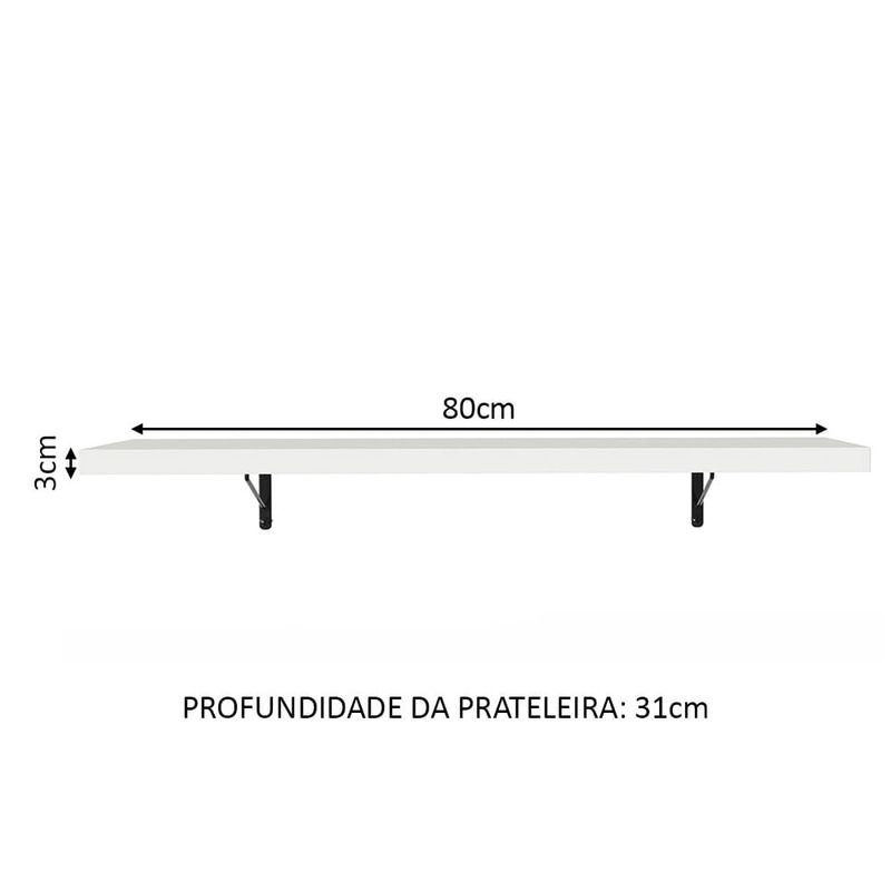 Kit 2 Prateleiras Suspensas para Cozinha Madesa 80 cm com Mão