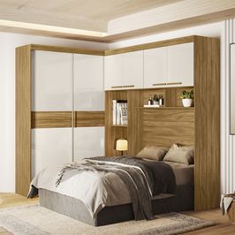 Guarda Roupa Moval Florença Modulado 6 Portas 5 Gavetas Flex | Freijo/Off White