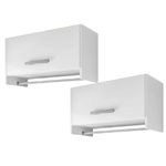 Kit 02 Armários Multiuso Aéreo Cabideiro Grécia L03 Branco - Lyam Decor