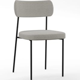 Cadeira Decorativa Estofada Para Sala de Jantar Melina L02 Linho Cinza - Lyam Decor