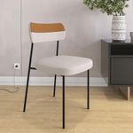 Kit 6 Cadeira Decorativa Estofada Sala Jantar Melina F01 Linho Cru Couríssimo Caramelo - Lyam Decor