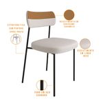 Kit 6 Cadeira Decorativa Estofada Sala Jantar Melina F01 Linho Cru Couríssimo Caramelo - Lyam Decor