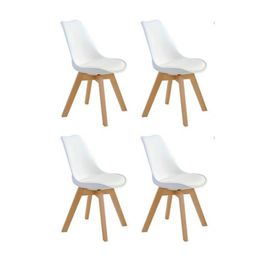 Kit com 4 Cadeiras Charles Eames Leda - Branca