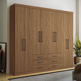 Guarda-Roupa Casal Master 8 Portas 6 Gavetas Santos Andirá | Jatoba