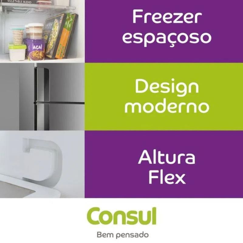 Geladeira Consul Frost Free Inox 386 L Duplex CRM44AKBNA