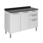 Balcão de Cozinha Tarsila 3 Portas 2 Gavetas com Tampo 120cm Itatiaia