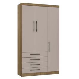 Módulo De Guarda Roupa Eucamoveis Paris 3 Portas 4 Gavetas | Avela/Cinammon (S/V)