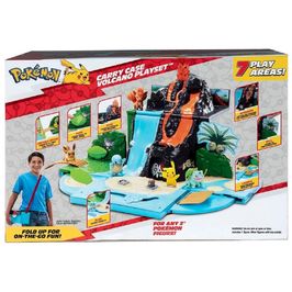 Batalha Pokemon Boneco Pikachu Playset Vulcão Transporte Jazwares 002776
