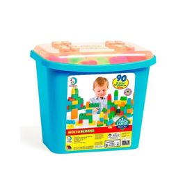 Blocos De Montar 90 Peças Molto Blocks Azul Cardoso 8012