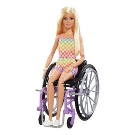Boneca Loira Na Cadeira De Rodas Barbie Hjt13