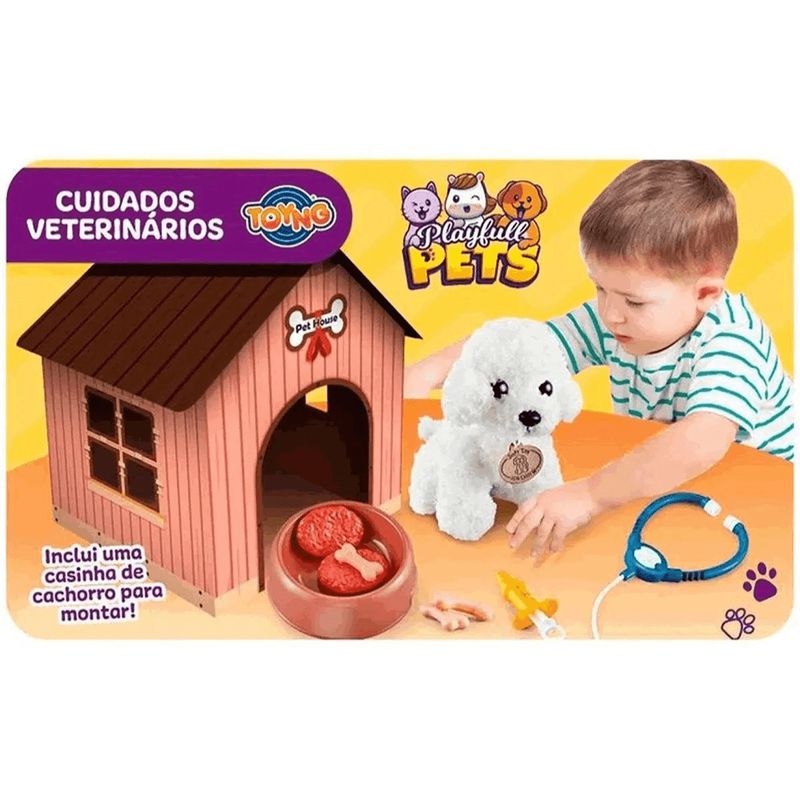 Conjunto de brinquedos Gund Boo Dog House, pelúcia para animais de