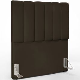 Cabeceira Cama Box Solteiro 100 cm Dália W01 Suede Marrom - Lyam Decor