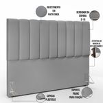 Cabeceira Cama Box Casal Queen 160 cm Dália W01 Facto Cinza - Lyam Decor