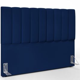 Cabeceira Cama Box Casal King 195 cm Dália W01 Facto Azul Marinho - Lyam Decor