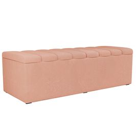 Calçadeira Recamier Baú Para Cama De Casal Queen Dália 160x50 Cm W01 Linho Rosê - Lyam Decor Calçadeira Recamier Baú Para Cama De Casal Queen Dália 160x50 Cm W01 Linho Rosê - Lyam Decor
