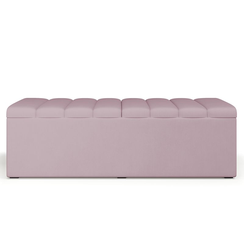 Calçadeira Recamier Baú Para Cama De Casal Queen Dália 160x50 Cm W01 Suede Rosê - Lyam Decor