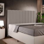 Cabeceira Cama Box Casal King 195 cm Dália W01 Bouclê Bege - Lyam Decor