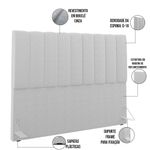 Cabeceira Cama Box Casal Queen 160 cm Dália W01 Bouclê Cinza - Lyam Decor