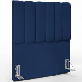 Cabeceira Cama Box Solteiro 100 cm Dália W01 Suede Azul Marinho - Lyam Decor