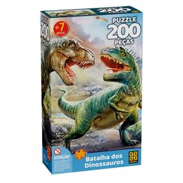 Quebra Cabeça Batalha Dos Dinossauros 200 Peças Grow 04044