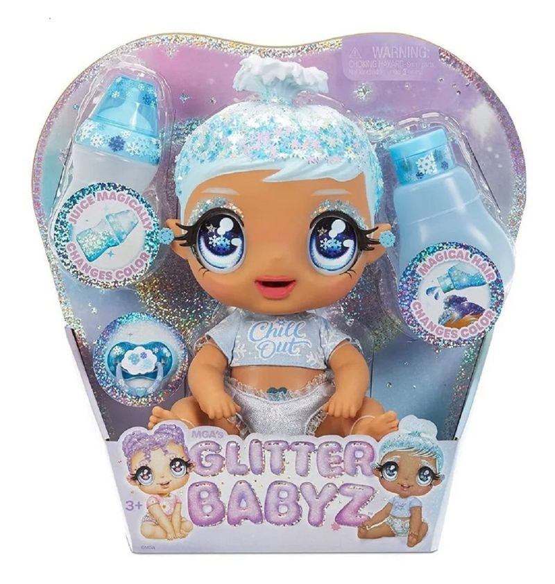 Boneca Glitter Babyz Snow Azul Mga - Lojas MM