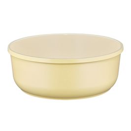 Panela Cerâmica Antiaderente - Indução - Cabo Destacável  e Tampa Universal- 24 cm - Creme - RASA