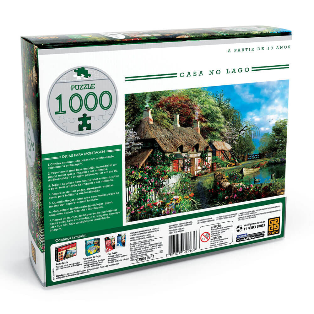 Puzzle 1000 peças Casa no Lago - Loja Grow