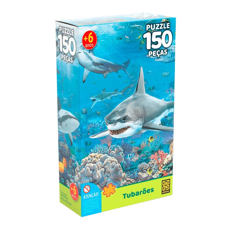 Quebra Cabeça 150 Peças Tubarões Grow - Lojas MM