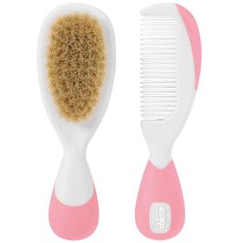 Escova E Pente Com Cerdas Naturais Rosa Chicco 00006569100000