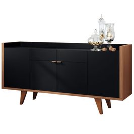 Buffet Aparador Balcão Sala de Jantar Albâni Preto/Nature G26 - Gran Belo