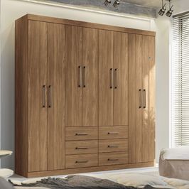 Guarda Roupa Santos Andirá Liverpool Casal 8 Portas 9 Prateleiras | Jatoba
