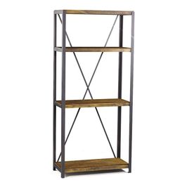 Estante Baviera com 3 Prateleiras Grafite/Rustic Brown G54 - Gran Belo
