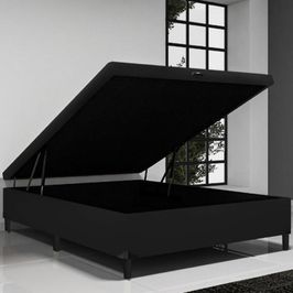 Base Box para Colchão Casal com Baú Itaflex 1,38x1,88x0,32 | Preto (S/V)