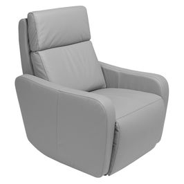 Poltrona Decorativa Reclinável Elétrica Moroni Couro Cinza G43 - Gran Belo