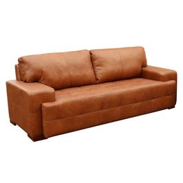 Sofá 3 Lugares Sala de Estar Roma 230 cm Couro Mel G58 - Gran Belo